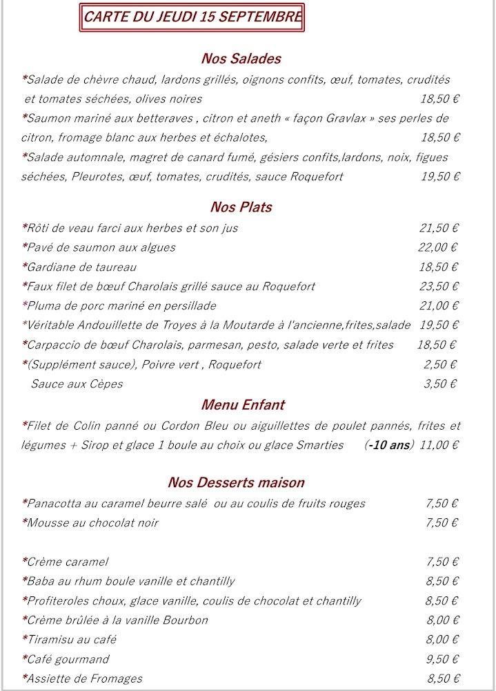 Brasserie du Château - Menu Image 3